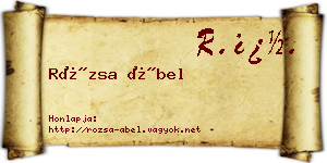 Rózsa Ábel névjegykártya